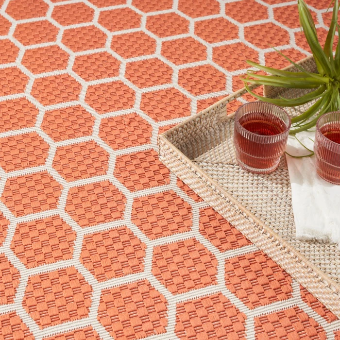 Nourison Twist Reversible Coral TWS01 4 ft. X 6 ft. Rect. Rug
