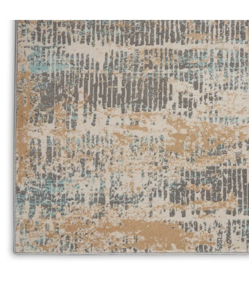 Michael Amini MA90 Uptown Area Rug UPT03-Beige/Aqua