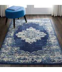 Nourison Home Grafix GRF14 Navy Blue 5 ft. 3 in. X 7 ft. 3 in. Area Rug