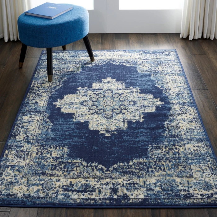 Nourison Grafix Area Rug GRF14-Navy Blue