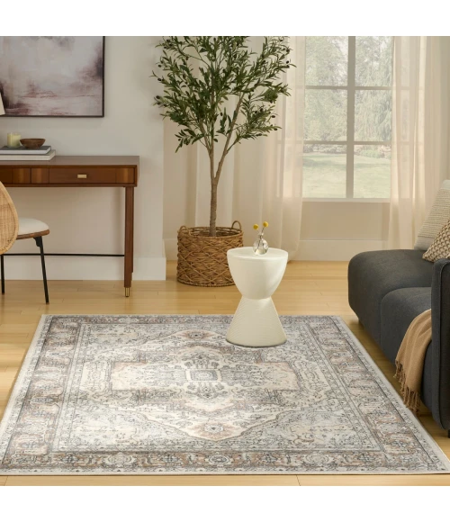 Nourison Quarry Ivory Grey Taupe QUA18 5 ft. X 7 ft. Rect. Rug