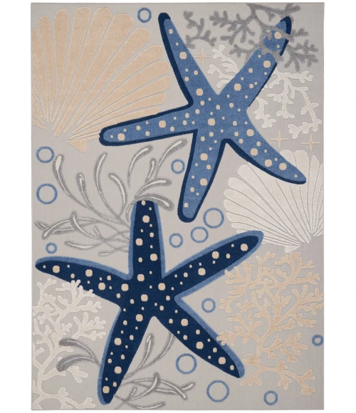 Nourison Aloha Area Rug ALH24 Blue/Grey 12' x 15'