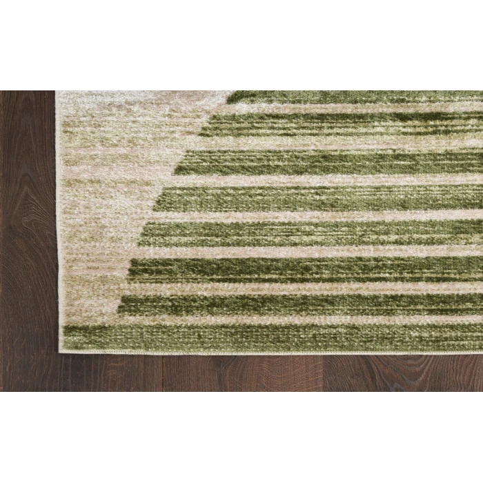 Nourison Astra Machine Washable Ivory Olive ASW03 4 ft. X 6 ft. Rectangle Rug