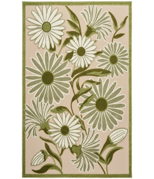 Nourison Aloha Ivory Green ALH33 5 ft. 3 in. X 7 ft. 5 in. Rectangle Rug