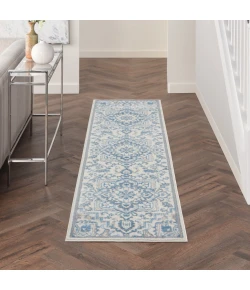 Nourison Home Elation ETN10 Ivory Blue 2 ft. 3 in. X 7 ft. 6 in. Area Rug