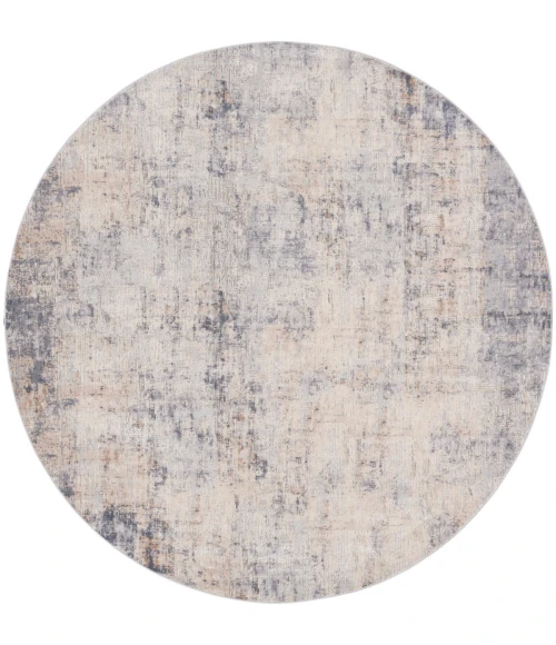 Nourison Rustic Textures Area Rug RUS01 Grey/Beige 5'3" x round