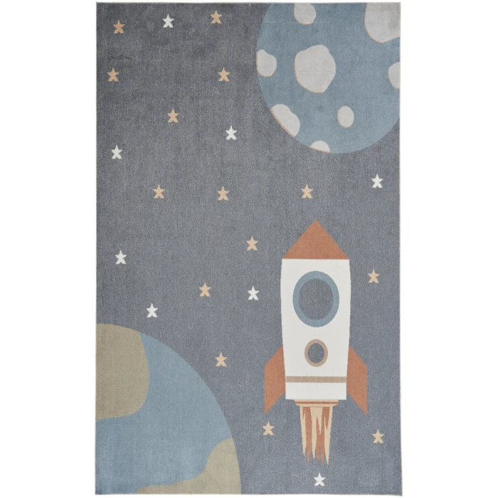 Nourison Astra Machine Washable Sky Blue ASW06 9 ft. X 12 ft. Rectangle Rug