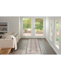 Nourison Home Serenity Home SRH01 Ivory Blue 2 ft. 2 in. X 7 ft. 6 in. Area Rug