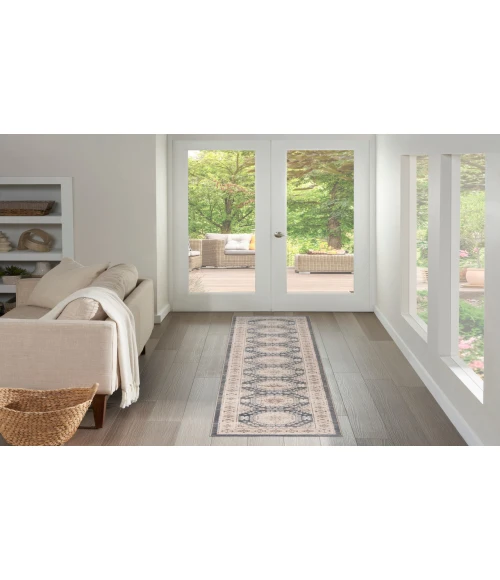Nourison Serenity Home Ivory Blue SRH01 2 ft. 2 in. X 7 ft. 6 in. Rectangle Rug