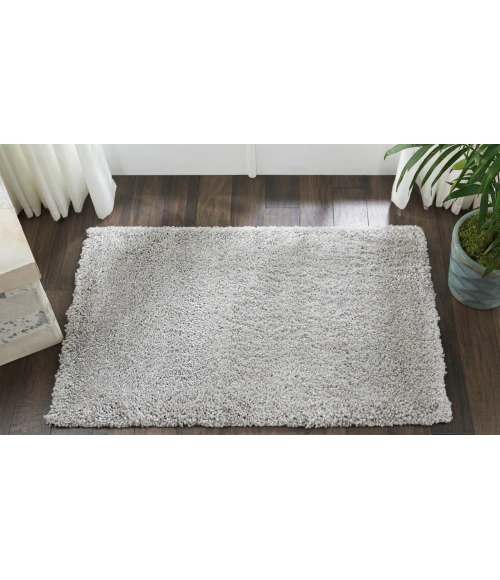 Nourison Malibu Shag Area Rug MSG01-Silver Grey