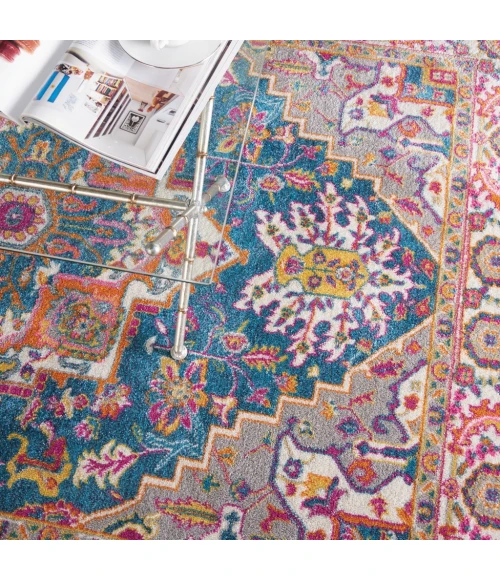 Nourison Passion Area Rug PSN20-Teal Multicolor