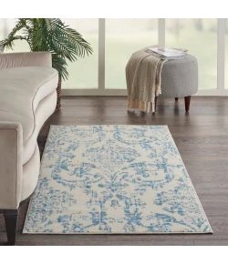 Nourison Home Jubilant JUB09 Ivory Blue 3 ft. X 5 ft. Area Rug