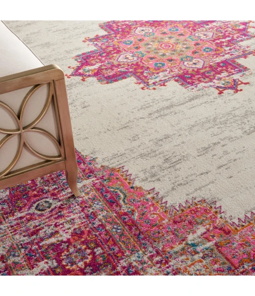 Nourison Passion Area Rug PSN03 Ivory/Fuchsia 10' x 14'