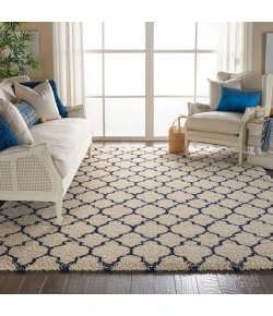 Nourison Home Amore AMOR2 Ivory/Blue 6 ft. 7 in. X 9 ft. 6 in. Area Rug