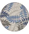 Nourison Aloha Round Area Rug ALH18-Grey/Blue