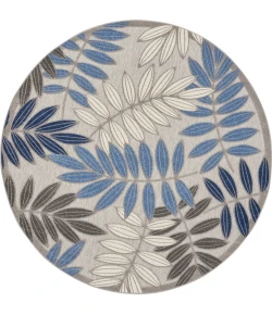 Nourison Home Aloha ALH18 Grey Blue 7 ft. 10 in. Round Area Rug
