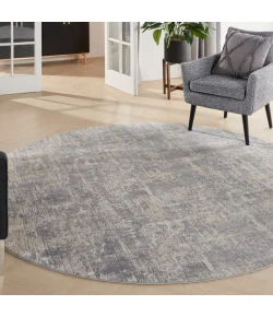 Nourison Home Rustic Textures RUS01 Ivory/Silver 7 ft. 10 in. Round Area Rug
