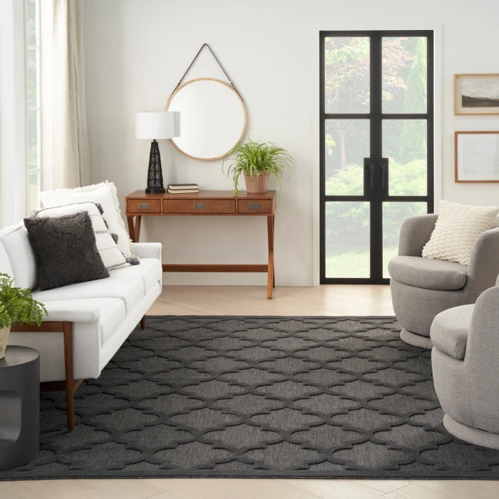 Nourison Easy Care Area Rug NES01 Charcoal/Black