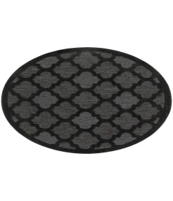 Nourison Home Easy Care NES01 Charcoal Black 5 ft. Round Area Rug
