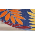 Nourison Aloha Navy Multicolor ALH18 5 ft. 3 in. Round Rug