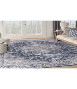 Nourison Home New Concept Washables SR101 Ivory Navy 10 ft. X 14 ft. Area Rug