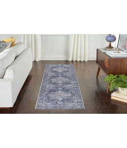 Nourison Home New Concept Washables SR101 Ivory Navy 2 ft. 2 in. X 8 ft. Area Rug