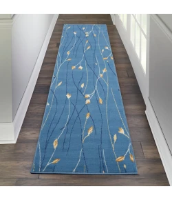 Nourison Home Grafix GRF15 Light Blue 2 ft. 3 in. X 7 ft. 6 in. Area Rug