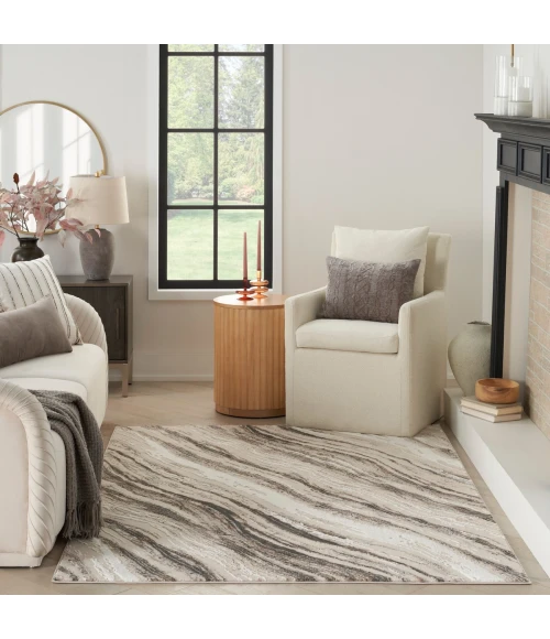 Nourison Sustainable Trends Beige Grey SUT05 5 ft. X 7 ft. Rect. Rug