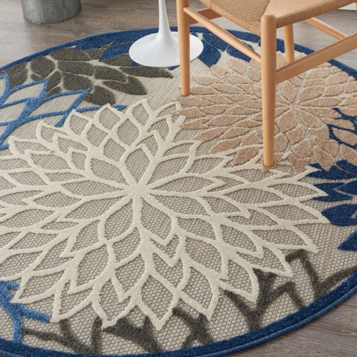 Nourison Aloha Round Area Rug ALH05-Blue/Multicolor
