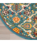 Nourison Allur Area Rug ALR03 Turquoise Ivory
