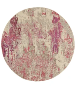 Nourison Home Celestial CES02 Ivory Pink 7 ft. 10 in. Round Area Rug