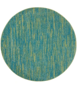 Nourison Home Nourison Essentials NRE01 Blue Green 4 ft. Round Area Rug
