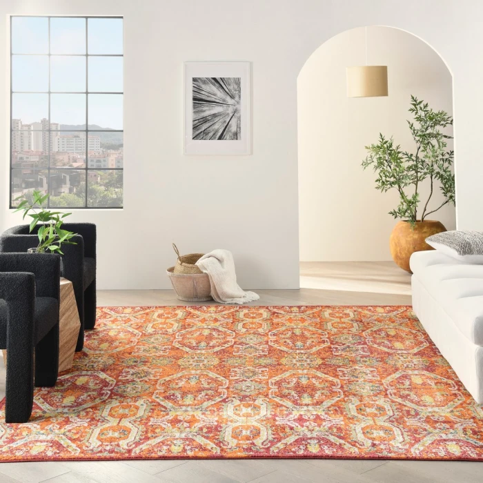 Nourison Allur Area Rug ALR05-Red Multicolor