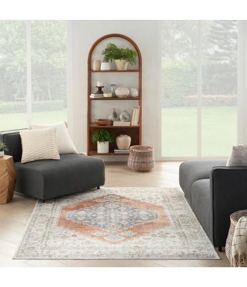 Nourison Astra Machine Washable Area Rug ASW11 Grey/Multi