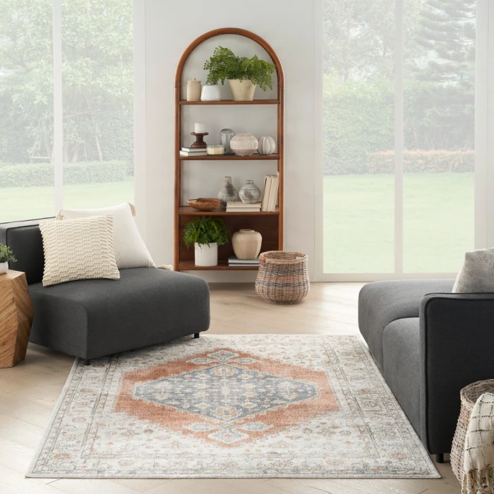 Nourison Astra Machine Washable Area Rug ASW11 Grey/Multi