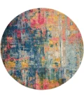 Nourison Celestial Round Area Rug CES09-Blue/Yellow