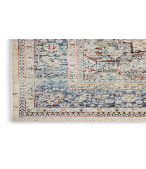 Nourison Vintage Kashan Ivory Blue VKA07 2 ft. X 4 ft. Rectangle Rug
