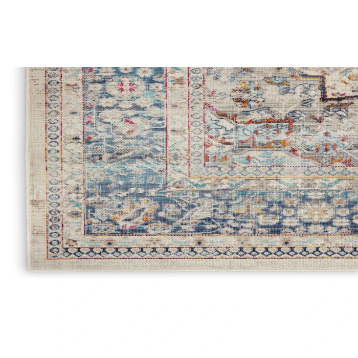 Nourison Vintage Kashan Ivory Blue VKA07 2 ft. X 4 ft. Rectangle Rug