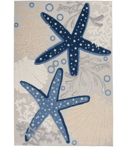 Nourison Home Aloha ALH24 Blue Grey 5 ft. 3 in. X 7 ft. 5 in. Area Rug