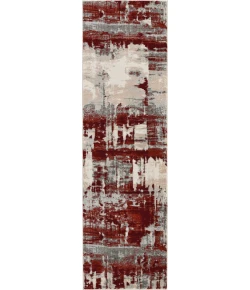 Nourison Home Maxell MAE14 Ivory/Red 2 ft. 2 in. X 7 ft. 6 in. Area Rug