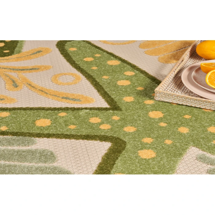 Nourison Aloha Green Yellow ALH24 3 ft. 6 in. X 5 ft. 6 in. Rectangle Rug