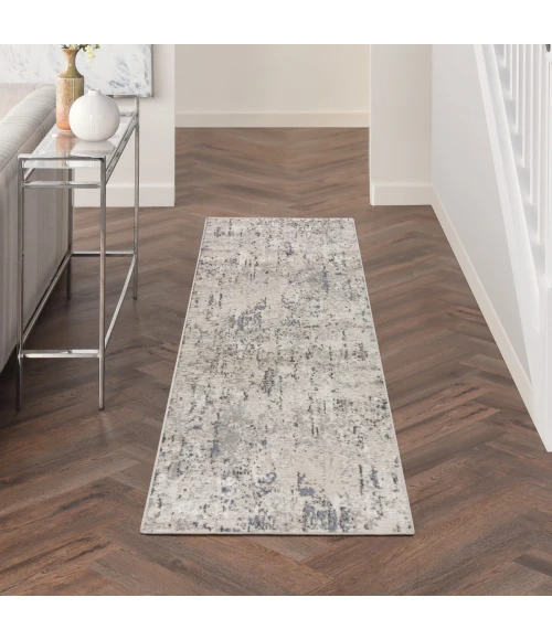 Nourison Quarry Ivory Blue Grey QUA01 8 ft. Rect. Rug