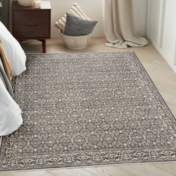 Nourison Shadows Charcoal Ivory SHW04 5 ft. X 7 ft. Rect. Rug
