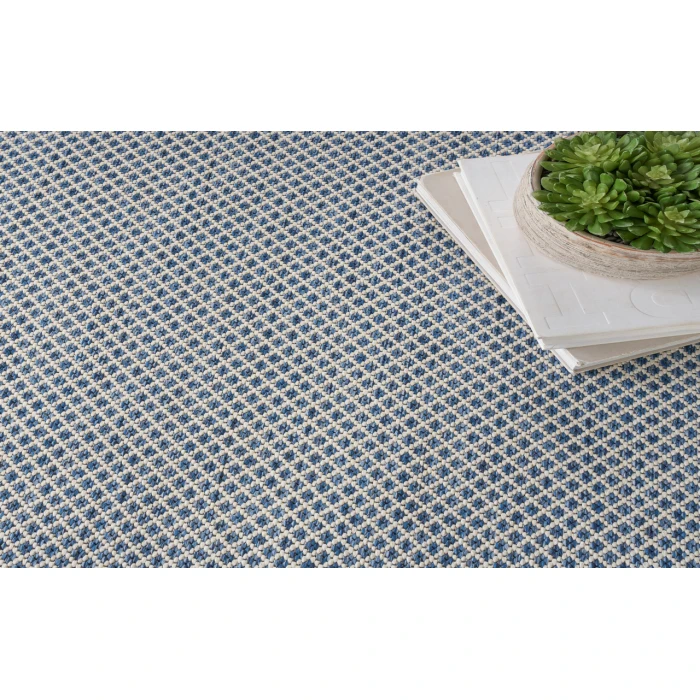 Nourison Courtyard Ivory Blue COU01 6 ft. Square Rug
