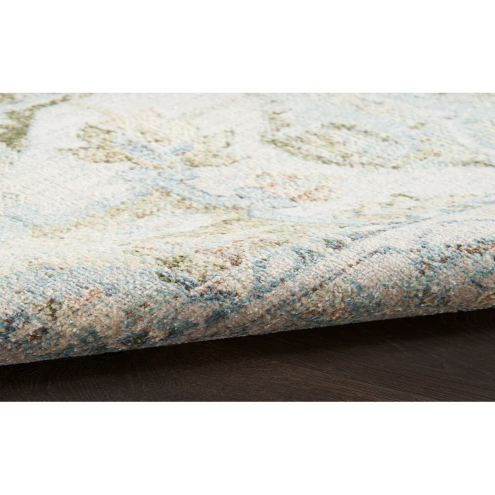 Nourison Astra Machine Washable Blue Green ASW12 5 ft. 3 in. X 7 ft. Rectangle Rug