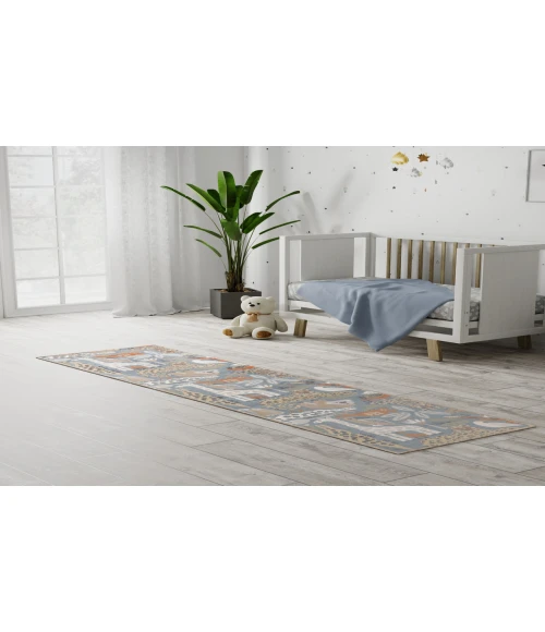 Nourison Astra Machine Washable Multicolor ASW01 2 ft. 2 in. X 8 ft. Rectangle Rug