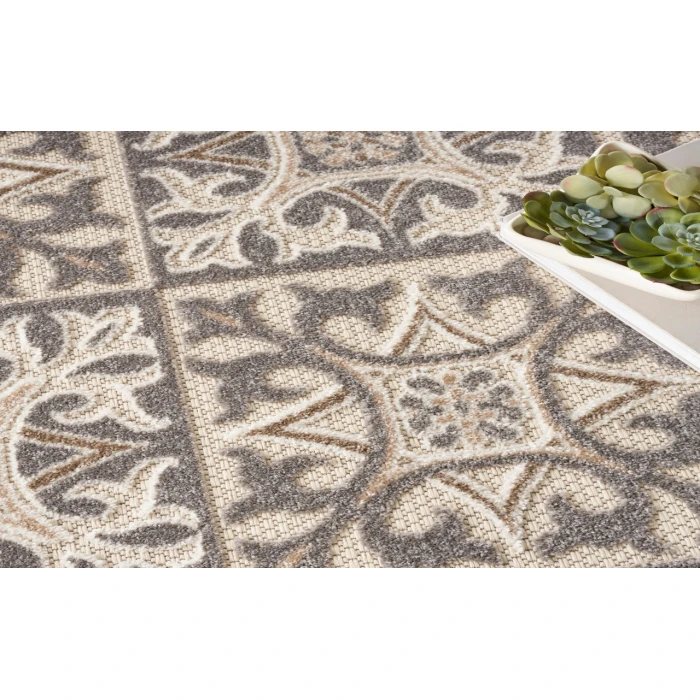 Nourison Aloha Ivory Grey ALH34 7’10” Round Rug