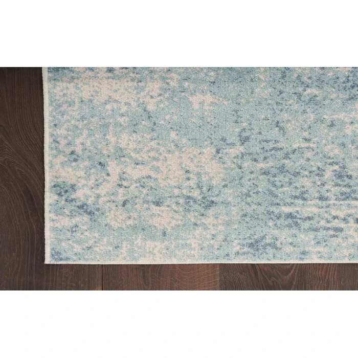 Nourison Astra Machine Washable Blue Ivory ASW07 3 ft. 3 in. X 5 ft. Rectangle Rug