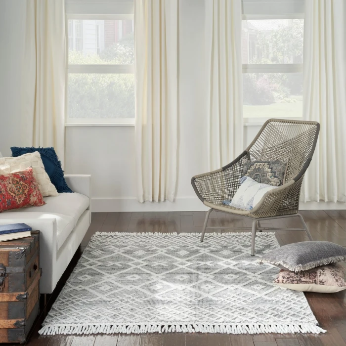 Nicole Curtis Machine Washable Series 3 Area Rug SR302 Black 5' x 8'