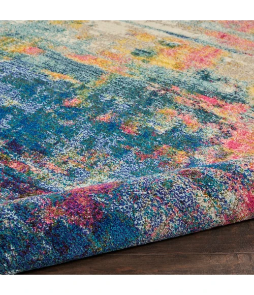 Nourison Celestial Round Area Rug CES09-Blue/Yellow